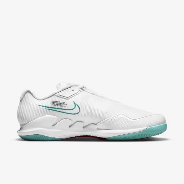 Zapatillas Tenis Nike NikeCourt Air Zoom Vapor Pro Hard-Court Hombre Blancas Rojas Burdeos Turquesa | NK721UEN