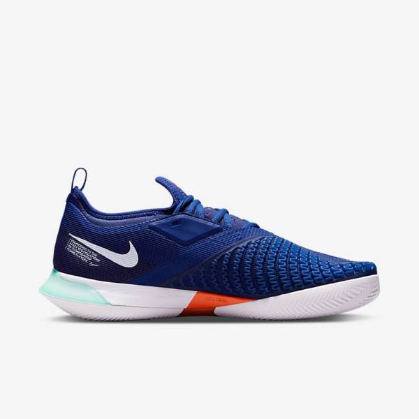 Zapatillas Tenis Nike NikeCourt React Vapor NXT Clay Court Hombre Azul Real Azules Turquesa Naranjas Blancas | NK409OPX