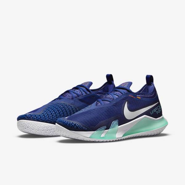 Zapatillas Tenis Nike NikeCourt React Vapor NXT Hard-Court Hombre Azul Real Azules Turquesa Naranjas Blancas | NK942ZIV