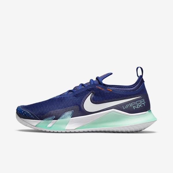 Zapatillas Tenis Nike NikeCourt React Vapor NXT Hard-Court Hombre Azul Real Azules Turquesa Naranjas Blancas | NK942ZIV