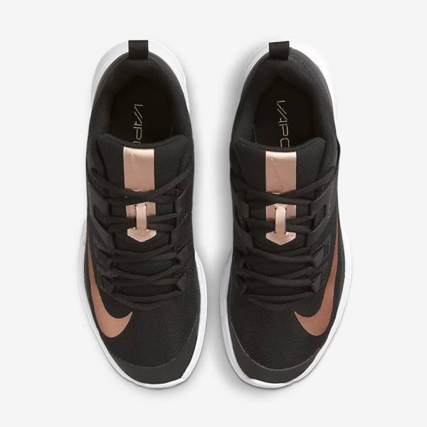 Zapatillas Tenis Nike NikeCourt Vapor Lite Hard-Court Mujer Negras Blancas Metal Rojas Marrones | NK395HYW