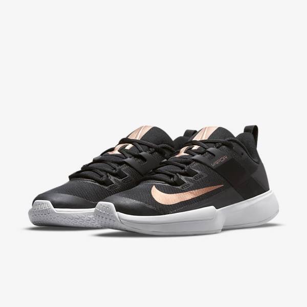 Zapatillas Tenis Nike NikeCourt Vapor Lite Hard-Court Mujer Negras Blancas Metal Rojas Marrones | NK395HYW