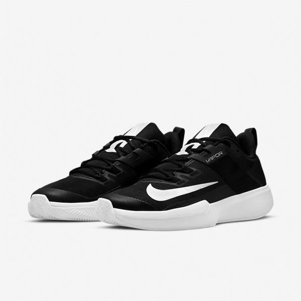 Zapatillas Tenis Nike NikeCourt Vapor Lite Clay Court Hombre Negras Blancas | NK841UEG