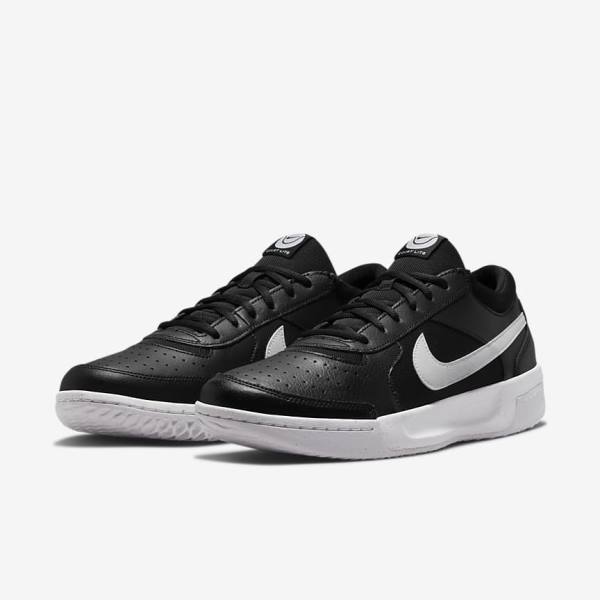 Zapatillas Tenis Nike NikeCourt Zoom Lite 3 Hard Court Hombre Negras Blancas | NK134DAP