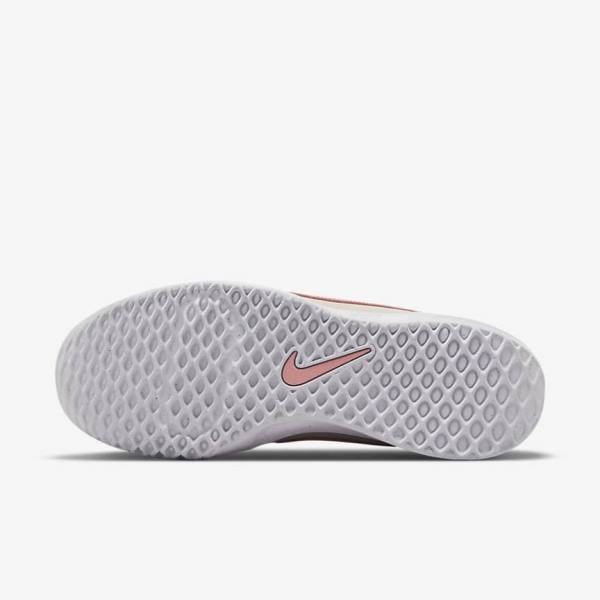 Zapatillas Tenis Nike NikeCourt Zoom Lite 3 Mujer Blancas Rojas Coral | NK482YBG