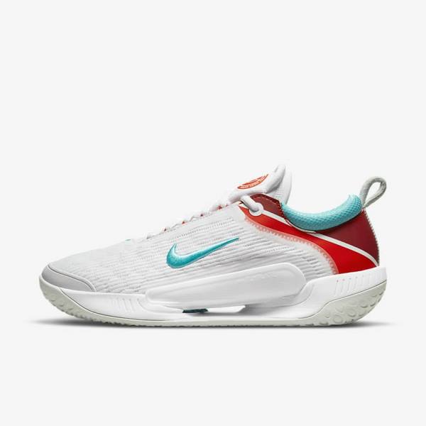 Zapatillas Tenis Nike NikeCourt Zoom NXT Hard Court Hombre Blancas Plateadas Claro Rojas Turquesa | NK683NHK