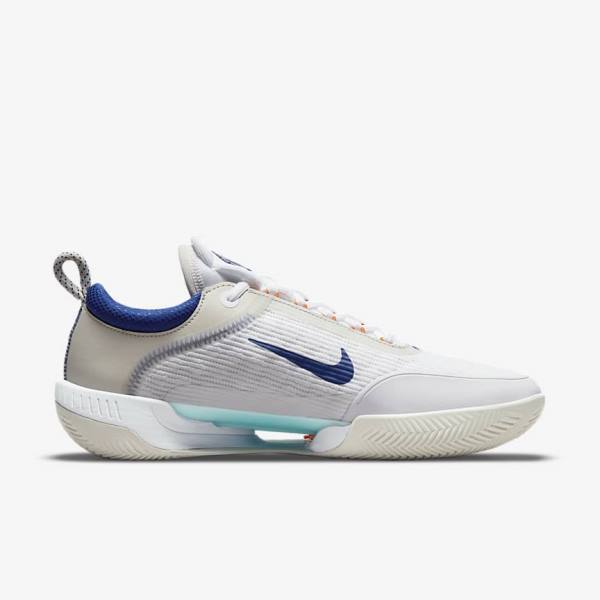 Zapatillas Tenis Nike NikeCourt Zoom NXT Clay Court Hombre Blancas Beige Claro Turquesa Azul Real Azules | NK923KUV