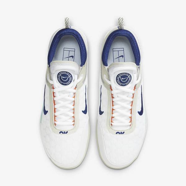 Zapatillas Tenis Nike NikeCourt Zoom NXT Hard Court Hombre Blancas Beige Claro Turquesa Azul Real Azules | NK983HWN