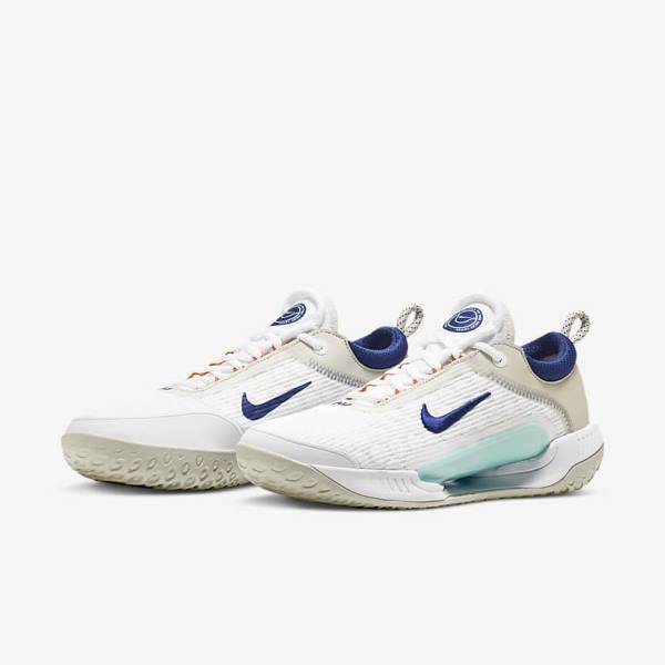 Zapatillas Tenis Nike NikeCourt Zoom NXT Hard Court Hombre Blancas Beige Claro Turquesa Azul Real Azules | NK983HWN