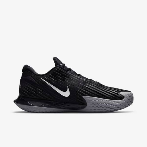 Zapatillas Tenis Nike NikeCourt Zoom Vapor Cage 4 Rafa Hard Court Hombre Negras Metal Plateadas | NK671ZPM