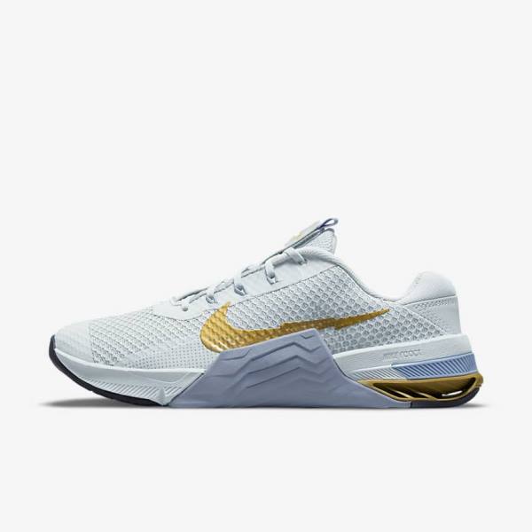 Zapatillas Training Nike Metcon 7 Mujer Plateadas Metal Doradas | NK362MCT