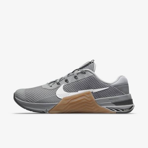 Zapatillas Training Nike Metcon 7 Mujer Gris Marrones Gris Oscuro Blancas | NK451YMU