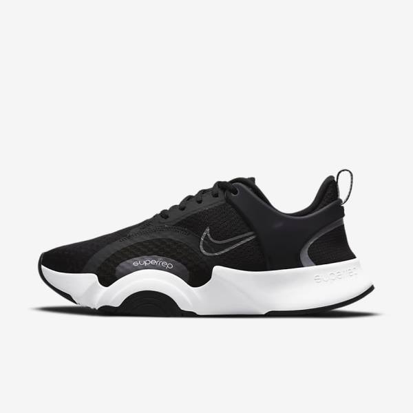 Zapatillas Training Nike SuperRep Go 2 Mujer Negras Blancas Metal Gris Oscuro | NK760HLC