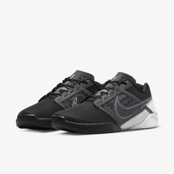 Zapatillas Training Nike Zoom Metcon Turbo 2 Hombre Negras Blancas Gris Oscuro Metal Gris | NK896TBY