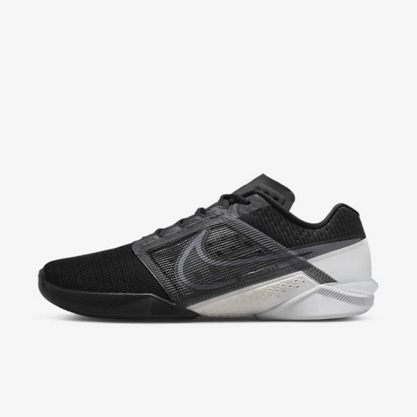 Zapatillas Training Nike Zoom Metcon Turbo 2 Hombre Negras Blancas Gris Oscuro Metal Gris | NK896TBY