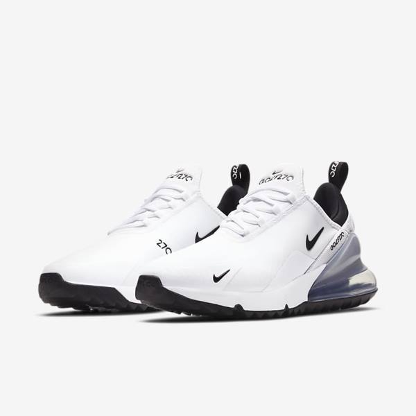 Zapatos De Golf Nike Air Max 270 G Mujer Blancas Plateadas Negras | NK820SJH