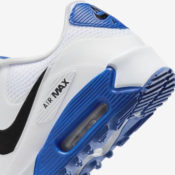 Zapatos De Golf Nike Air Max 90 G Hombre Blancas Azules Plateadas Negras | NK521QGM