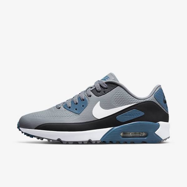 Zapatos De Golf Nike Air Max 90 G Mujer Gris Negras Blancas | NK826TAK