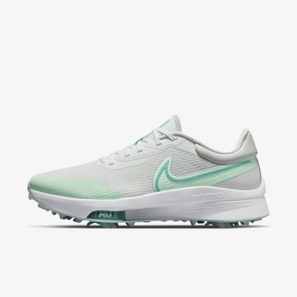 Zapatos De Golf Nike Air Zoom Infinity Tour NEXT% Hombre Blancas Verde Menta Plateadas Turquesa | NK607HIC