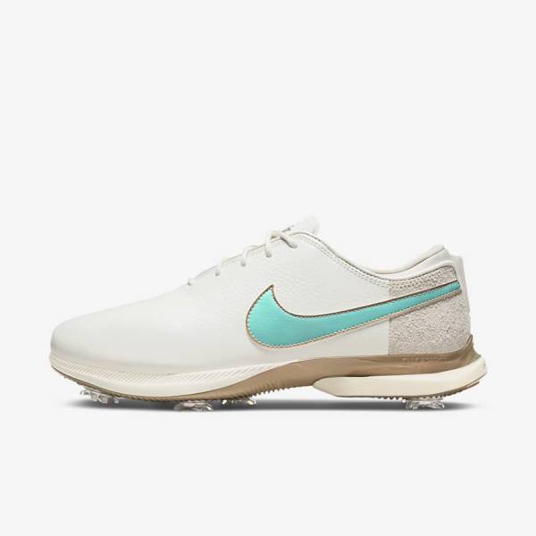 Zapatos De Golf Nike Air Zoom Victory Tour 2 Hombre Blancas Marrones Claro Turquesa | NK046SWZ