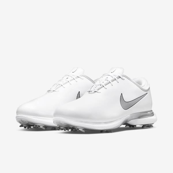 Zapatos De Golf Nike Air Zoom Victory Tour 2 Mujer Blancas Metal Plateadas Negras | NK824PIV