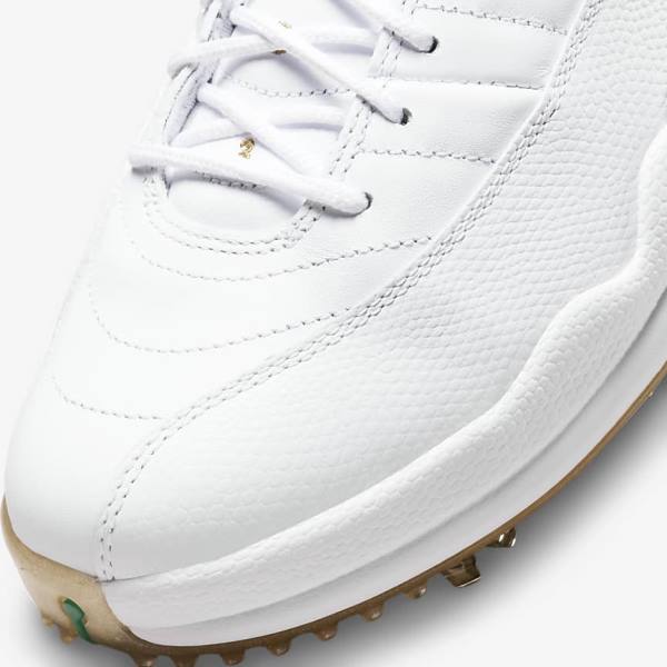 Zapatos De Golf Nike Jordan XII G Hombre Blancas Metal Doradas Blancas | NK706DYK