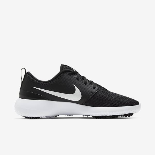 Zapatos De Golf Nike Roshe G Mujer Negras Blancas Metal Blancas | NK520OVW