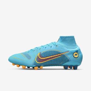 Botas de fútbol Nike Mercurial Superfly 8 Elite AG Artificial-Grasss Hombre Azules Naranjas | NK143QCH