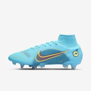 Botas de fútbol Nike Mercurial Superfly 8 Elite SG-PRO Anti-Clog Traction Soft-Ground Hombre Azules Naranjas | NK534KMI