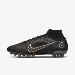 Botas de fútbol Nike Mercurial Superfly 8 Elite AG Artificial-Grasss Mujer Negras Metal Plateadas Gris Metal Doradas | NK610ONW