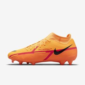 Botas de fútbol Nike Phantom GT2 Academy Dynamic Fit MG Multi-Ground Hombre Naranjas Rojas Claro Negras | NK480ZLQ