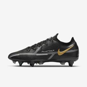 Botas de fútbol Nike Phantom GT2 Elite SG-Pro AC Soft-Ground Hombre Negras Metal Doradas Metal Plateadas Metal Gris Oscuro | NK823BWY