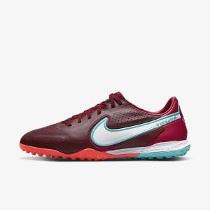 Botas de fútbol Nike React Tiempo Legend 9 Pro TF Turf Mujer Rojas Rojas Claro Blancas | NK492VWN