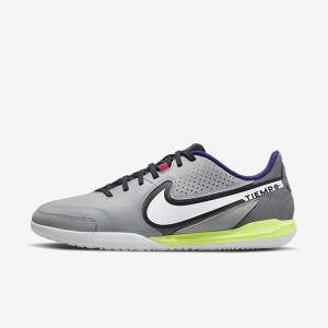 Botas de fútbol Nike Tiempo Legend 9 Academy IC Indoor-Court Mujer Gris Claro Blancas | NK897LWF