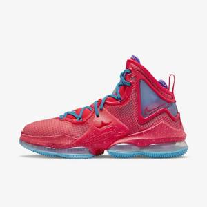 Zapatillas Baloncesto Nike LeBron 19 Mujer Rojas Azules Moradas Rojas | NK847BJC