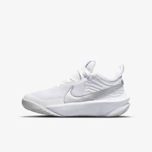 Zapatillas Baloncesto Nike Team Hustle D 10 Older Niños Blancas Metal Plateadas | NK381JRF