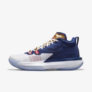 Zapatillas Baloncesto Nike Zion 1 Hombre Azules Blancas Metal Doradas Rojas | NK905SVI