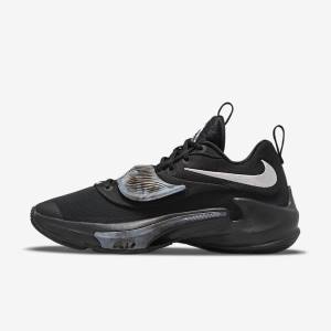 Zapatillas Baloncesto Nike Zoom Freak 3 Hombre Negras Gris Rosas Metal Plateadas | NK208SAU