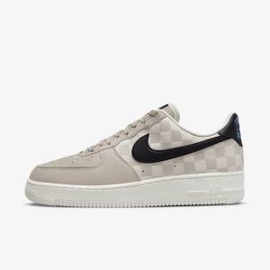 Zapatillas Nike Air Force 1 07 QS Hombre Creme Negras Negras | NK368ZYH