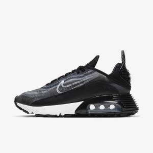 Zapatillas Nike Air Max 2090 Mujer Negras Metal Plateadas Blancas | NK673OKA