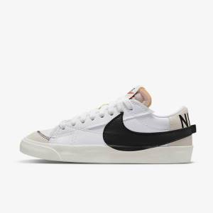 Zapatillas Nike Blazer Low 77 Jumbo Hombre Blancas Negras | NK493MAI