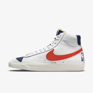 Zapatillas Nike Blazer Mid 77 EMB Hombre Blancas Azules Naranjas | NK509EGK