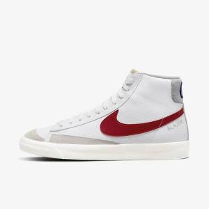 Zapatillas Nike Blazer Mid 77 Hombre Blancas Gris Claro Rojas | NK261AQP