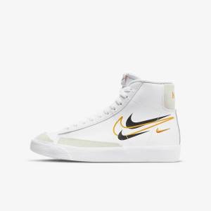 Zapatillas Nike Blazer Mid 77 Older Niños Blancas Negras Blancas | NK854GFR