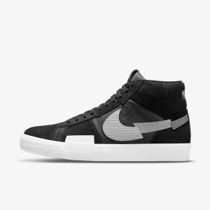 Zapatillas Nike SB Zoom Blazer Mid Premium Mujer Negras Gris Blancas | NK361STJ