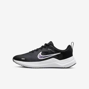 Zapatillas Running Nike Downshifter 12 Older Carretera Niños Negras Gris Oscuro Blancas | NK169DZR