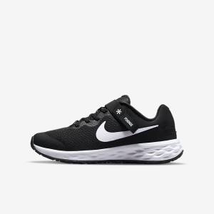 Zapatillas Running Nike Revolution 6 FlyEase Older Easy On-Off Carretera Niños Negras Gris Oscuro Blancas | NK319ZAD