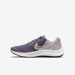 Zapatillas Running Nike Star Runner 3 Older Carretera Niños Moradas Gris Metal Rojas Marrones | NK967KYC