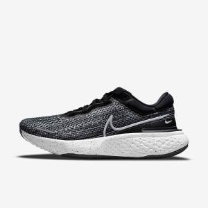 Zapatillas Running Nike ZoomX Invincible Run Flyknit Carretera Hombre Blancas Negras Blancas | NK704VCW