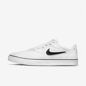 Zapatillas Skate Nike SB Chron 2 Lona Hombre Blancas Negras | NK420LGU